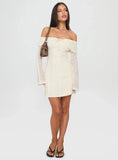 Colettie Long Sleeve Mini Dress Cream