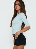 Daily Define Boatneck 3 4 Sleeve Top Icy Blue