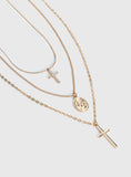Broken Clocks Layered Necklace Gold