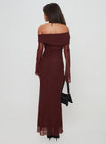 Consideration Long Sleeve Maxi Dress Chocolate