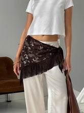 Elizebeth Tie Waist Tassel Belt Chocolate