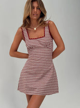 Dasha Mini Dress Red Check Tall
