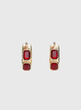 Gabrianna Hoop Earrings Gold Red