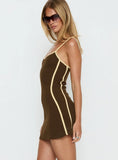 Baseline Scoop Mini Dress Brown Yellow