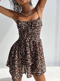 Barrett Mini Dress Brown Floral