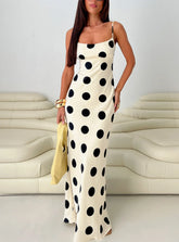 Avienna Maxi Dress Cream Polka Dot