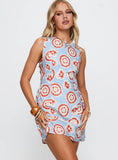 Earlie Mini Dress Blue Red