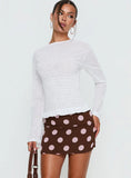 Adelaida Mini Skirt Brown Pink Polka