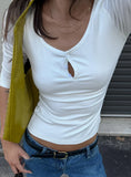 Desirae 3 4 Sleeve Top White