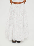 Cherry On Top Maxi Skirt White Floral