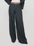 Actually Invested Low Rise Pants Denim Stripe