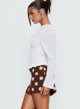Adelaida Mini Skirt Brown Pink Polka