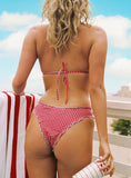 Kathrine Triangle Bikini Top Red Gingham