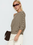 Keyes 3 4 Sleeve Off Shoulder Top Multi Stripe