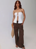 Lost Souls Strapless Cut Out Top White