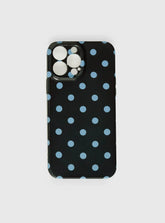 Ferrera iPhone Case Black Blue Polka