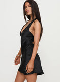 Mysteria Halter Mini Dress Black
