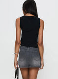 Paulette Denim Mini Skirt Grey Wash