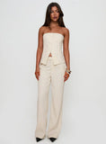 Lavish Living Strapless Top Cream