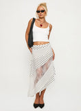 Rennar Maxi Skirt White Polka Dot