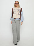 Brandyce Graphic Knit Jacket Blue Chocolate