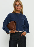 Amandi Zip Through Knit Jumper Navy Cream