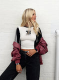 Letina Long Sleeve Top Black White