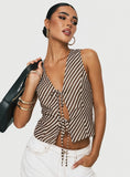 Lishar Top Brown Stripe