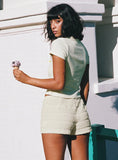 Blooming Orchids Graphic Top Cream
