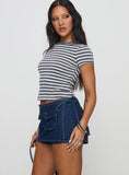 Floyra Top Blue White Stripe