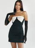 Kesy Bow Tie Mini Dress Black