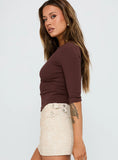Elaia 3 4 Sleeve Top Chocolate