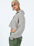 Tiara Cropped Sweater Grey