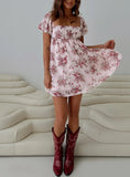 Lets Dance Mini Dress Cream Floral