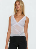 No Place Like Home Lace Trim V Neck Top Lilac