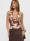 Capulet Halter Cowl Top Floral