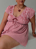 Wescott Gingham Playsuit Red White Curve