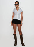 Cottesloe Blouse Top Blue Check