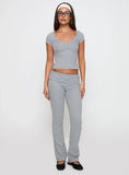 Truth Be Told Straight Leg Pant Grey Marle