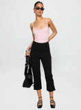 Aetherial Lace Detail Bodysuit Pink