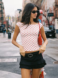 Cheirosa Off Shoulder Top White Red