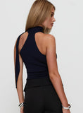 Anderstone Neck Tie Top Navy