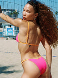 Olivia Adjustable Cheeky Bikini Bottom Pink Orange