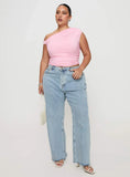 Fawcett High Rise Straight Leg Jeans Light Blue Wash Curve