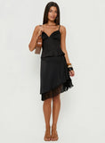 Aruba Satin Embroidered Cami Top Black