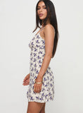 Jaye Mini Dress White Blue Floral