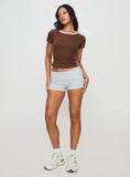 Baseline Scoop Rib Tee Brown Pink