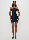 Zabbarra Off The Shoulder Mini Dress Navy