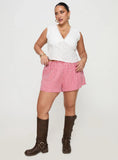 Beach House Shorts Red White Gingham Curve