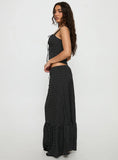 Modern Girl Maxi Skirt Black Polka Dot